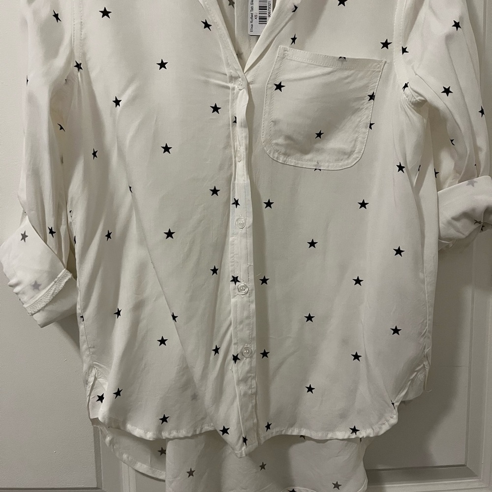 Velvet Heart Light Flowy Star Print Blouse XS